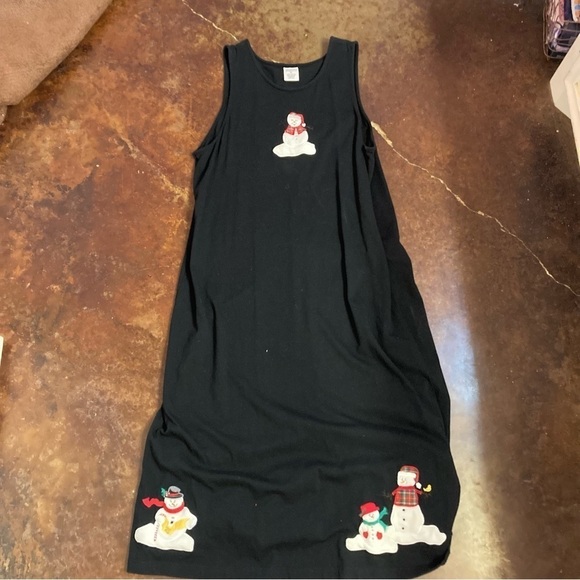 Ladies Petite Large Snowman Jumper Dress - Picture 1 of 5
